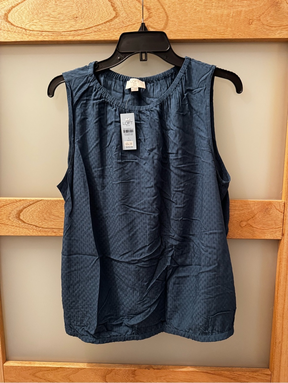 LOFT Dark Teal Textured Sleeveless Camisole